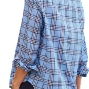 Frank &Eileen Blue Plaid Button-Up Cotton Shirt size XL Eileen style Relaxed